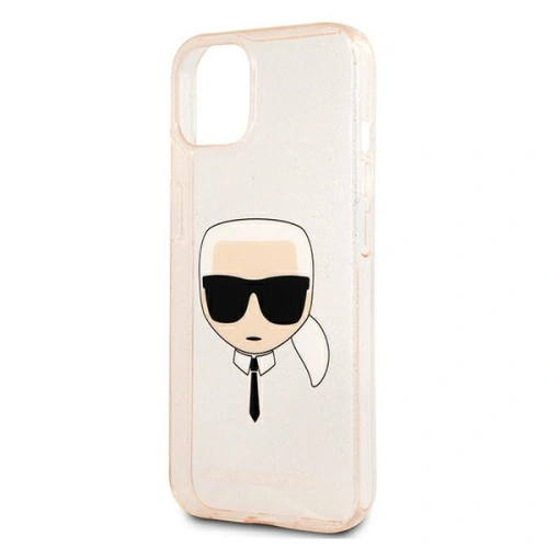 Buy Karl Lagerfeld KLHCP13MKHTUGLGO Apple iPhone 13 gold hardcase Glitter Karl`s Head - KLD617GLD - {ean13} - Home Screen Store Europe