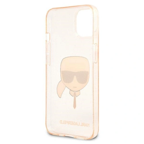 Buy Karl Lagerfeld KLHCP13MKHTUGLGO Apple iPhone 13 gold hardcase Glitter Karl`s Head - KLD617GLD - {ean13} - Home Screen Store Europe