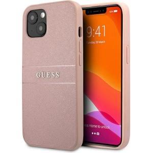 Etui Guess GUHCP13SPSASBPI Apple iPhone 13 mini różowy/pink hardcase Saffiano Stripe
