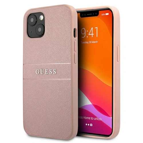 Kup Etui Guess GUHCP13SPSASBPI Apple iPhone 13 mini růžový/pink hardcase Saffiano Stripe - GUE1286PNK - {ean13} - Sklep Home Screen