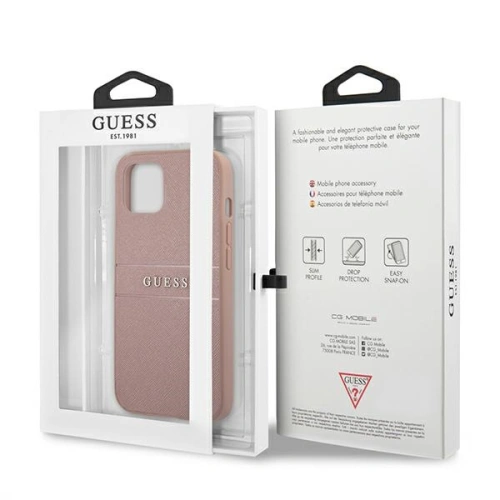 Kup Etui Guess GUHCP13SPSASBPI Apple iPhone 13 mini růžový/pink hardcase Saffiano Stripe - GUE1286PNK - {ean13} - Sklep Home Screen