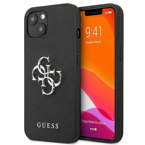 Kup Etui Guess GUHCP13SSA4GSBK Apple iPhone 13 mini fekete/black hardcase Saffiano 4G Metal Logo - GUE1287BLK - {ean13} - Sklep Home Screen