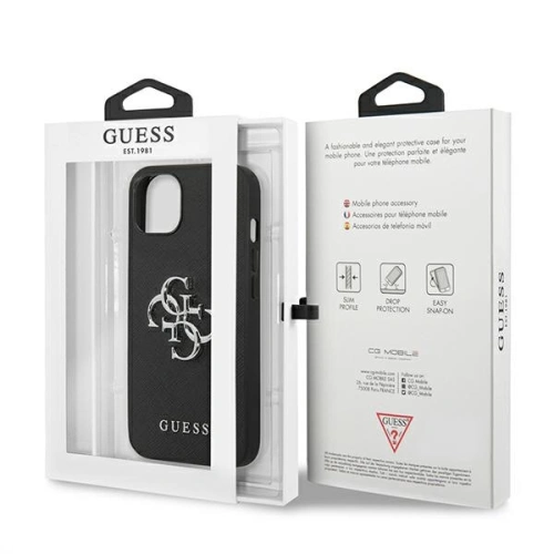 Kup Etui Guess GUHCP13SSA4GSBK Apple iPhone 13 mini fekete/black hardcase Saffiano 4G Metal Logo - GUE1287BLK - {ean13} - Sklep Home Screen