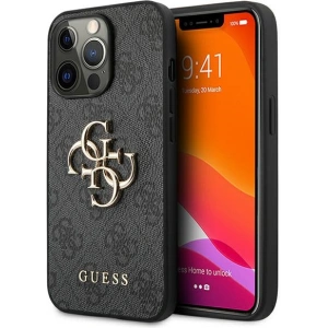 Buy Guess GUHCP13X4GMGGR Apple iPhone 13 Pro Max grey hardcase 4G Big Metal Logo - GUE1290GRY - {ean13} - Home Screen Store Europe