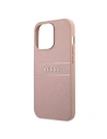 Buy Guess GUHCP13XPSASBPI Apple iPhone 13 Pro Max pink hardcase Saffiano Stripe - GUE1294PNK - {ean13} - Home Screen Store Europe