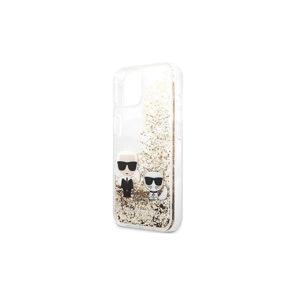 Etui Karl Lagerfeld KLHCP13SGKCD Apple iPhone 13 mini złoty/gold hardcase Liquid Glitter Karl&Choupette