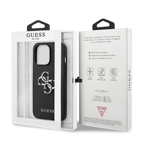 Kup Etui Guess GUHCP13XSA4GSBK Apple iPhone 13 Pro Max negru/black hardcase Saffiano 4G Metal Logo - GUE1295BLK - {ean13} - Sklep Home Screen