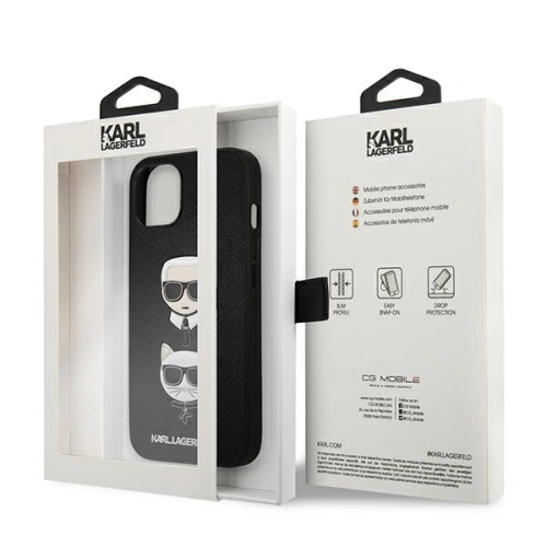 Kup Case Karl Lagerfeld KLHCP13SSAKICKCBK Apple iPhone 13 mini schwarz/black Buch Saffiano Karl & Choupette - KLD634BLK - {ean13} - Sklep Home Screen