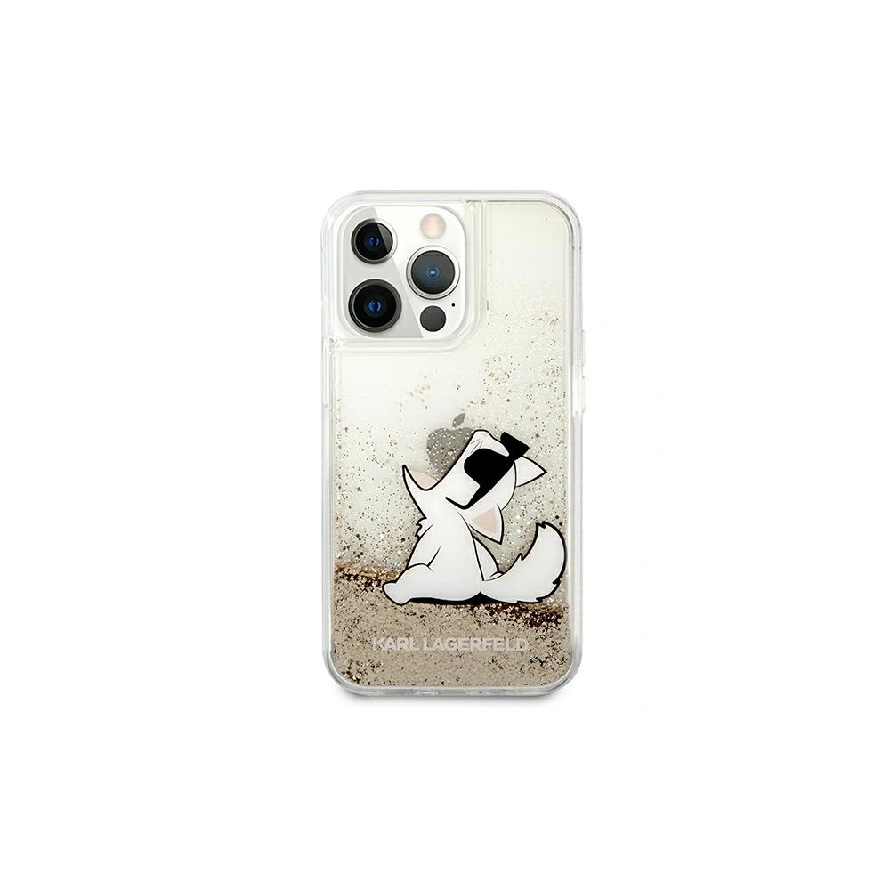Etui Karl Lagerfeld KLHCP13XGCFD Apple iPhone 13 Pro Max złoty/gold hardcase Liquid Glitter Choupette Fun
