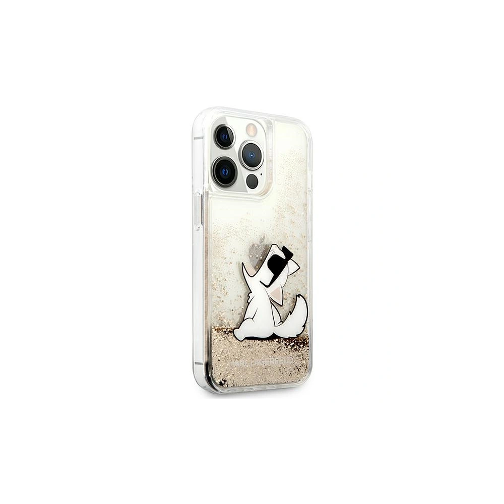 Etui Karl Lagerfeld KLHCP13XGCFD Apple iPhone 13 Pro Max złoty/gold hardcase Liquid Glitter Choupette Fun