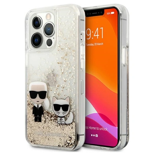 Kup Case Karl Lagerfeld KLHCP13XGKCD Apple iPhone 13 Pro Max gold/hartcase Liquid Glitter Karl&Choupette - KLD644GLD - {ean13} - Sklep Home Screen