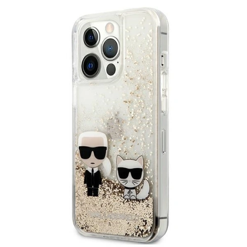 Kup Case Karl Lagerfeld KLHCP13XGKCD Apple iPhone 13 Pro Max gold/hartcase Liquid Glitter Karl&Choupette - KLD644GLD - {ean13} - Sklep Home Screen