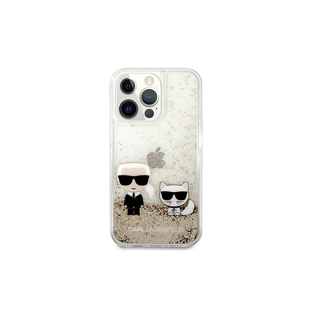 Etui Karl Lagerfeld KLHCP13XGKCD Apple iPhone 13 Pro Max złoty/gold hardcase Liquid Glitter Karl&Choupette