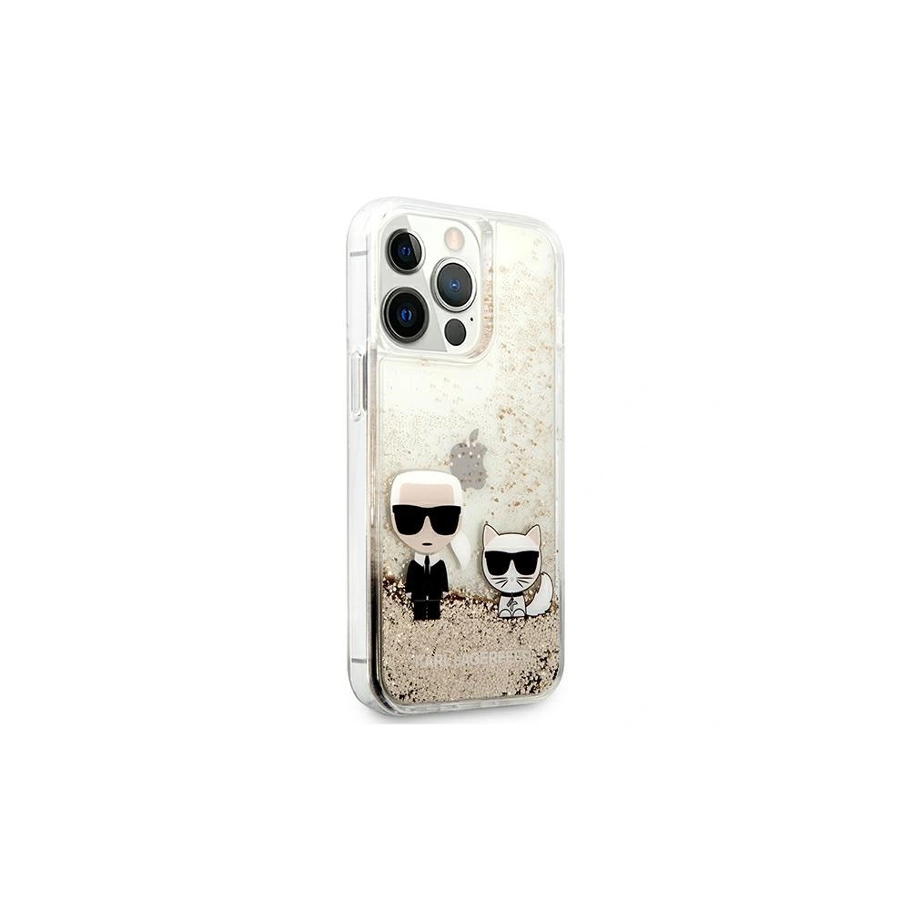 Etui Karl Lagerfeld KLHCP13XGKCD Apple iPhone 13 Pro Max złoty/gold hardcase Liquid Glitter Karl&Choupette