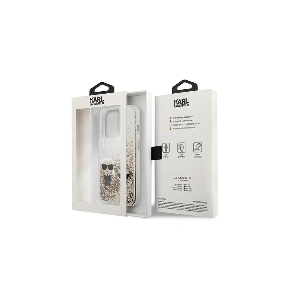 Etui Karl Lagerfeld KLHCP13XGKCD Apple iPhone 13 Pro Max złoty/gold hardcase Liquid Glitter Karl&Choupette