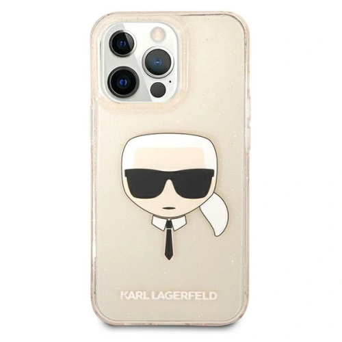 Buy Karl Lagerfeld KLHCP13XKHTUGLGO Apple iPhone 13 Pro Max gold hardcase Glitter Karl`s Head - KLD645GLD - {ean13} - Home Screen Store Europe