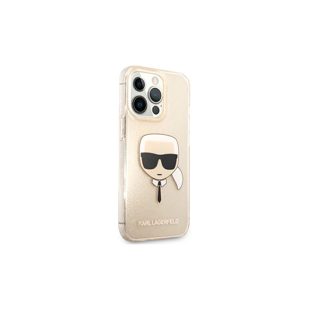 Etui Karl Lagerfeld KLHCP13XKHTUGLGO Apple iPhone 13 Pro Max złoty/gold hardcase Glitter Karl`s Head