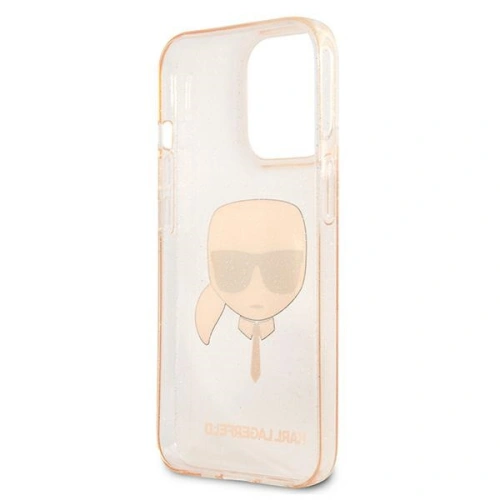 Buy Karl Lagerfeld KLHCP13XKHTUGLGO Apple iPhone 13 Pro Max gold hardcase Glitter Karl`s Head - KLD645GLD - {ean13} - Home Screen Store Europe