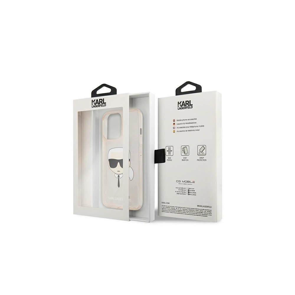 Etui Karl Lagerfeld KLHCP13XKHTUGLGO Apple iPhone 13 Pro Max złoty/gold hardcase Glitter Karl`s Head