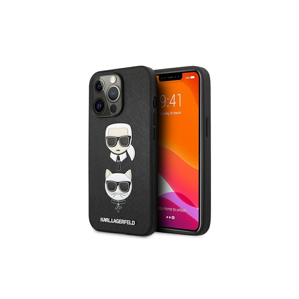 Etui Karl Lagerfeld KLHCP13XSAKICKCBK Apple iPhone 13 Pro Max czarny/black book Saffiano Karl & Choupette