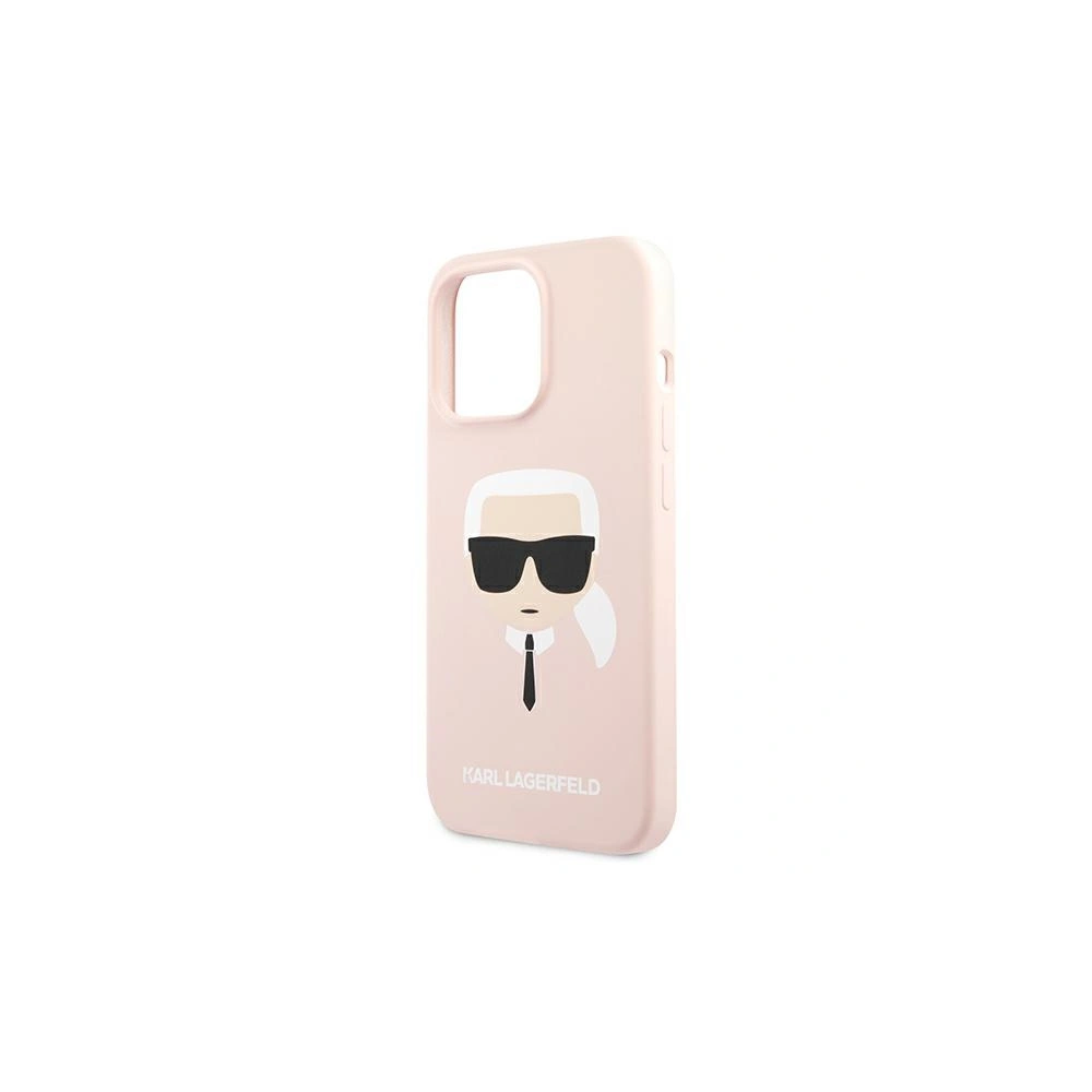 Etui Karl Lagerfeld KLHCP13XSLKHLP Apple iPhone 13 Pro Max jasnoróżowy/light pink hardcase Silicone Karl`s Head