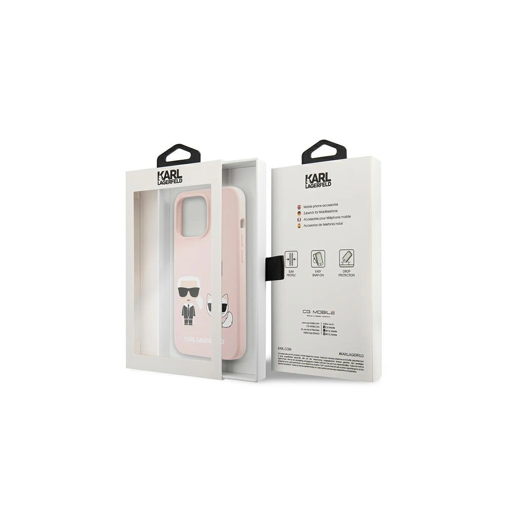 Etui Karl Lagerfeld KLHCP13XSSKCI Apple iPhone 13 Pro Max hardcase jasno różowy/light pink Silicone Karl & Choupette