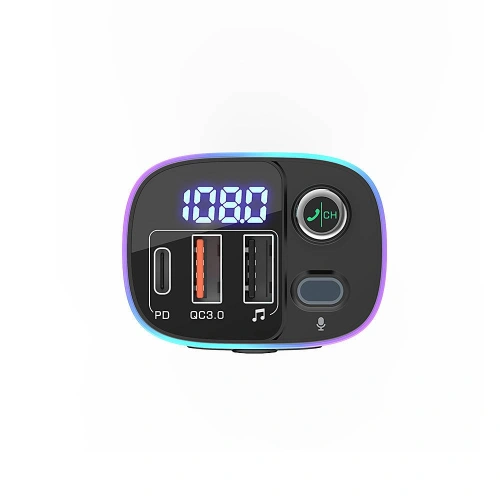 Buy Transmitter FM Bluetooth 5.0 BlitzWolf BW-BC2, 2x USB + USB-C, PD18W + QC 3.0, RGB - BLZ384BLK - {ean13} - Home Screen Store Europe