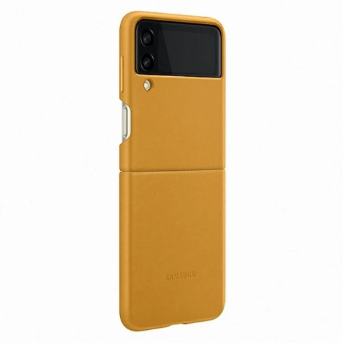 Kup Etui Samsung Galaxy Z Flip 3 EF-VF711LYEGWW musztardowy/mustard Leather Cover - SMG474MUS - {ean13} - Sklep Home Screen