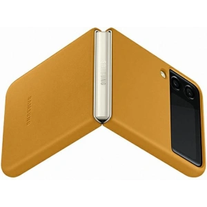 Kup Etui Samsung Galaxy Z Flip 3 EF-VF711LYEGWW musztardowy/mustard Leather Cover - SMG474MUS - {ean13} - Sklep Home Screen