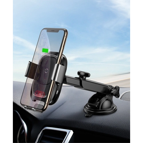 Kup Uchwyt samochodowy z ładowarką indukcyjną Baseus Intelligent Auto Lock Dashboard - BSU049 - {ean13} - Sklep Home Screen