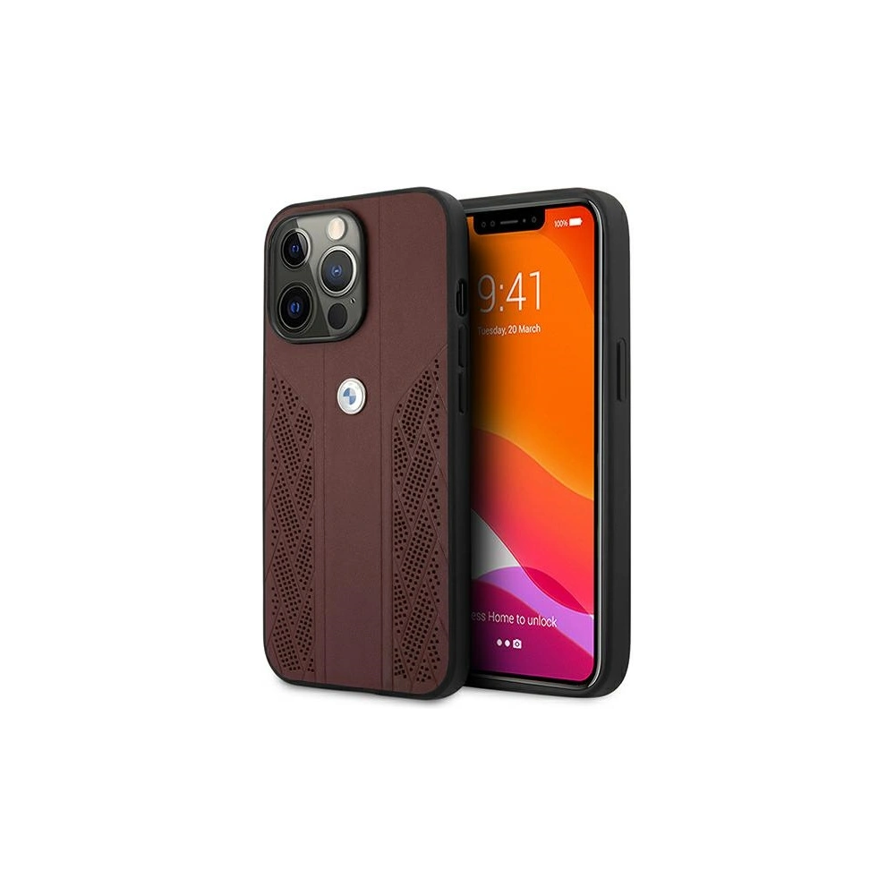 Etui BMW BMHCP13XRSPPR Apple iPhone 13 Pro Max czerwony/red hardcase Leather Curve Perforate