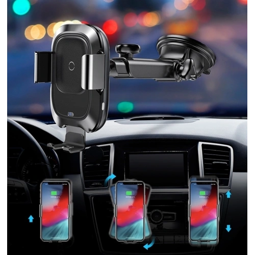 Kup Uchwyt samochodowy z ładowarką indukcyjną Baseus Intelligent Auto Lock Dashboard - BSU049 - {ean13} - Sklep Home Screen