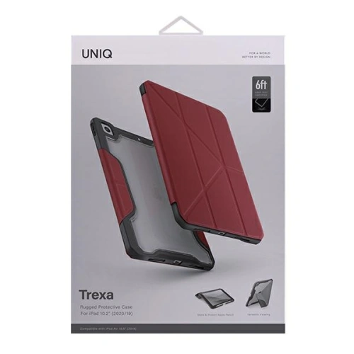Kup Case UNIQ Trexa Apple iPad 10.2 2021/2020/2019 (7., 8. und 9. Generation) Antimikrobiell rot/red - UNIQ451RED - {ean13} - Sklep Home Screen