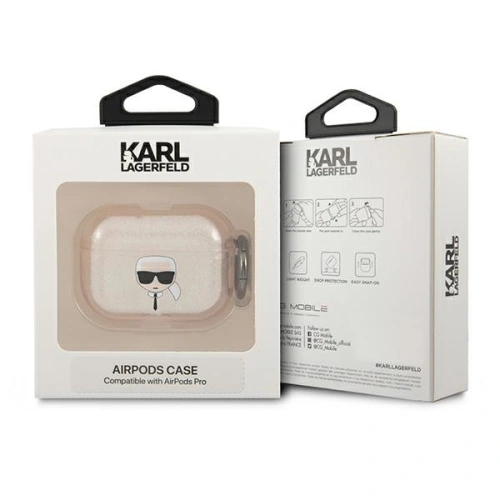 Kup Etui Karl Lagerfeld KLAPUKHGD Apple AirPods Pro cover złoty/gold Glitter Karl`s Head - KLD653GLD - {ean13} - Sklep Home Screen