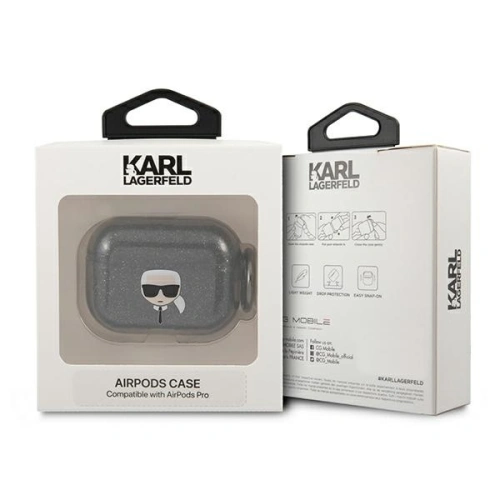 Kup Etui Karl Lagerfeld KLAPUKHGK Apple AirPods Pro obal černý/black Glitter Karl`s Head - KLD654BLK - {ean13} - Sklep Home Screen