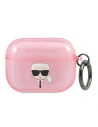 Etui Karl Lagerfeld KLAPUKHGP Apple AirPods Pro obal růžový/pink Glitter Karl`s Head