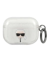 Etui Karl Lagerfeld KLAPUKHGS Apple AirPods Pro cover srebrny/silver Glitter Karl`s Head