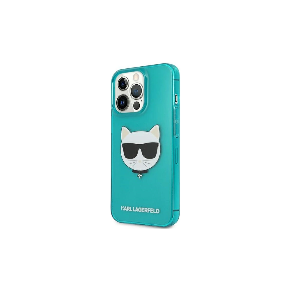 Etui Karl Lagerfeld KLHCP13LCHTRB Apple iPhone 13 Pro niebieski/blue hardcase Glitter Choupette Fluo