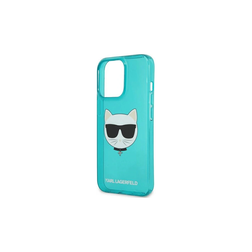 Etui Karl Lagerfeld KLHCP13LCHTRB Apple iPhone 13 Pro niebieski/blue hardcase Glitter Choupette Fluo