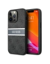 Case Guess GUHCP13L4GDGR Apple iPhone 13 Pro grau/grey hardcase 4G Stripe