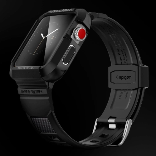 Buy Belt Spigen Rugged Armor Pro Apple Watch 4/5/6/7/SE 44/45mm Black - SPN224BLK - {ean13} - Home Screen Store Europe