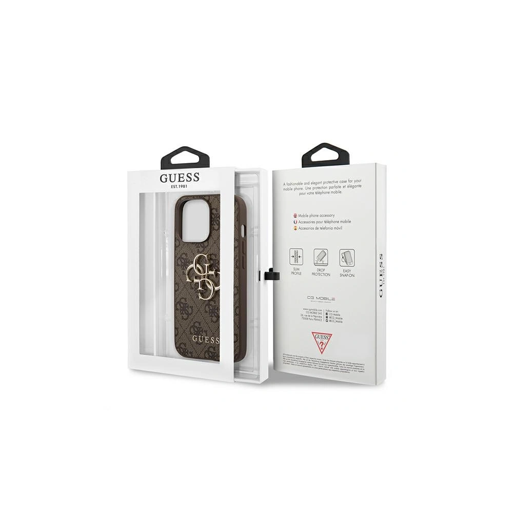 Etui Guess GUHCP13L4GMGBR Apple iPhone 13 Pro brązowy/brown hardcase 4G Big Metal Logo