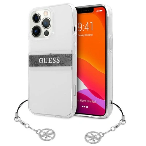 Kup Etui Guess GUHCP13LKB4GGR Apple iPhone 13 Pro Átlátszó kemény tok 4G Szürke Pánt Charm - GUE1300CL - {ean13} - Sklep Home Screen