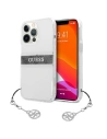 Etui Guess GUHCP13LKB4GGR pentru Apple iPhone 13 Pro carcasă transparentă din plastic rigida 4G gri cu charm pentru brățară