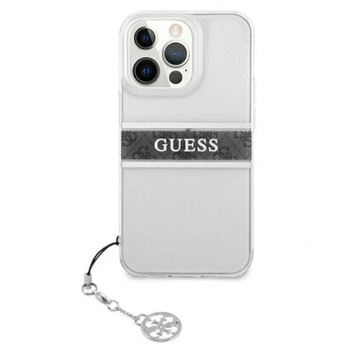 Kup Case Guess GUHCP13LKB4GGR Apple iPhone 13 Pro Transparent Hardcase 4G Grau Strap Charm - GUE1300CL - {ean13} - Sklep Home Screen