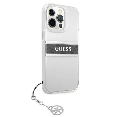 Kup Case Guess GUHCP13LKB4GGR Apple iPhone 13 Pro Transparent Hardcase 4G Grau Strap Charm - GUE1300CL - {ean13} - Sklep Home Screen