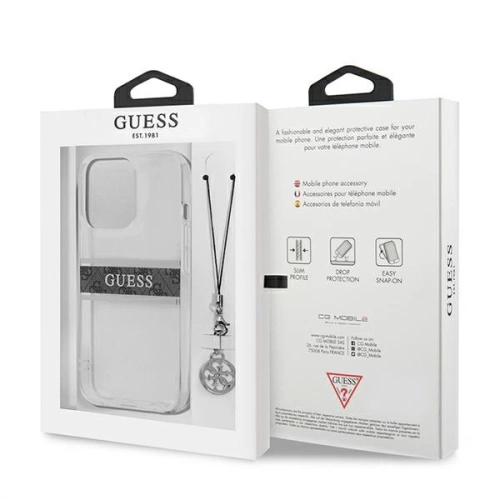 Kup Etui Guess GUHCP13LKB4GGR Apple iPhone 13 Pro Átlátszó kemény tok 4G Szürke Pánt Charm - GUE1300CL - {ean13} - Sklep Home Screen