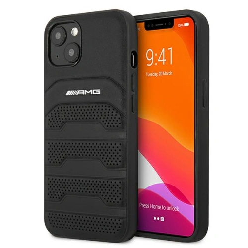 Kup Etui Mercedes AMG AMHCP13MGSEBK Apple iPhone 13 fekete/hardcase bőr debossed vonalakkal - MRS028BLK - {ean13} - Sklep Home Screen