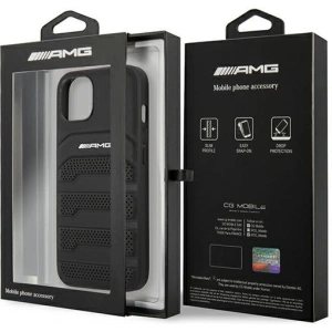 Kup Case Mercedes AMG AMHCP13SGSEBK Apple iPhone 13 mini schwarz/black hardcase Leder mit geprägten Linien - MRS029BLK - {ean13} - Sklep Home Screen