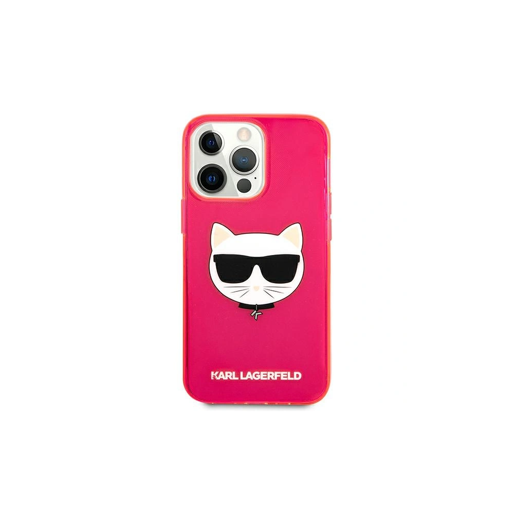 Etui Karl Lagerfeld KLHCP13LCHTRP Apple iPhone 13 Pro różowy/pink hardcase Glitter Choupette Fluo